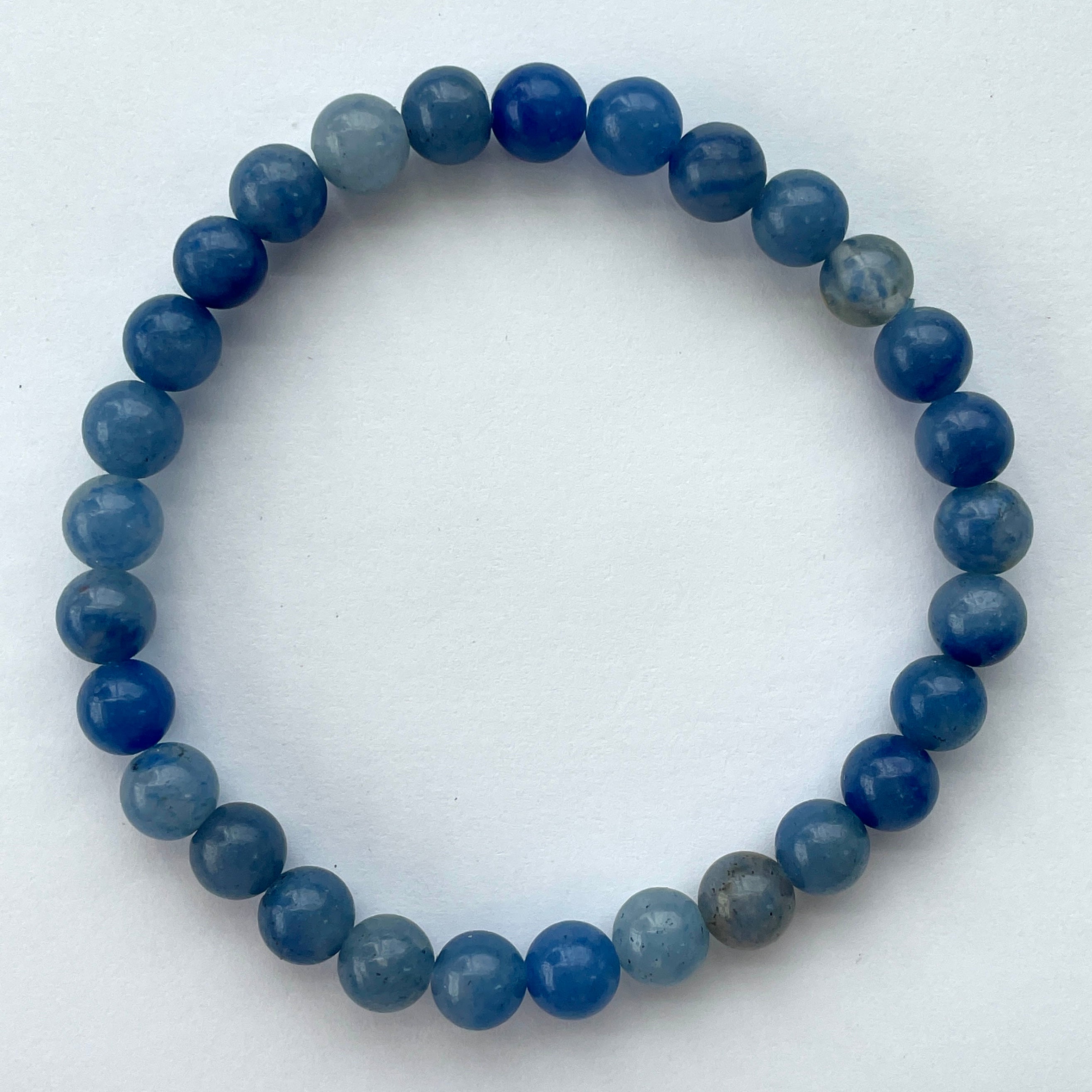 Blue Quartz Beads Bracelet 6mm Blue Quartz Beads Bracelet 6mm